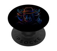 Cowboy Bull Head Western Rodeo Galaxy Desert Cactus Retro PopSockets PopGrip Adhesivo