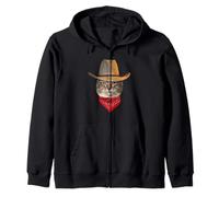 Cowboy Cat Wearing Cowboy Hat Funny Kitten Cats Lovers Sudadera con Capucha