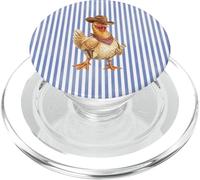 Cowboy Chicken Western Stripe Graphic Illustration PopSockets PopGrip para MagSafe