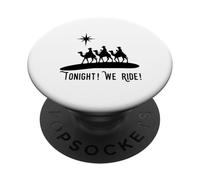 Cowboy Christmas Tonight Montamos a Jesús por el Nacimiento de los Tres Reyes Magos PopSockets PopGrip Adhesivo