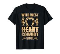 Cowboy - corazón Salvaje Oeste Vaquero Alma - Herradura Camiseta