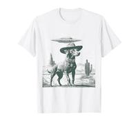 Cowboy Dog OVNI Alien Secuestro Divertido Desierto Occidental Escena Camiseta