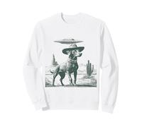 Cowboy Dog OVNI Alien Secuestro Divertido Desierto Occidental Escena Sudadera