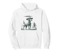 Cowboy Dog OVNI Alien Secuestro Divertido Desierto Occidental Escena Sudadera con Capucha