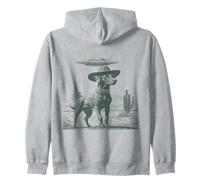 Cowboy Dog OVNI Alien Secuestro Divertido Desierto Occidental Escena Sudadera con Capucha