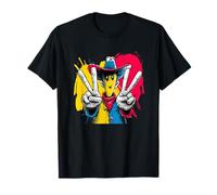 Cowboy Double Peace Retro Pop Western Personaje Gráfico Camiseta