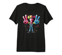 Cowboy Double Peace Retro Pop Western Personaje Gráfico Camiseta Premium