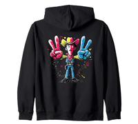 Cowboy Double Peace Retro Pop Western Personaje Gráfico Sudadera con Capucha