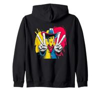 Cowboy Double Peace Retro Pop Western Personaje Gráfico Sudadera con Capucha