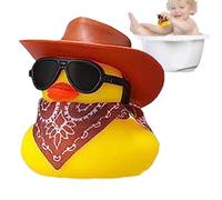 Cowboy Duck Bath Toy - Rubber 5.5x4.5cm | Cool Floater Animal For Car Dashb