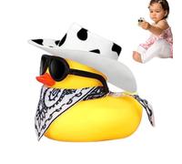 Cowboy Duck Bath Toy - Rubber 5.5x4.5cm | Cool Floater Animal For Car Dashb