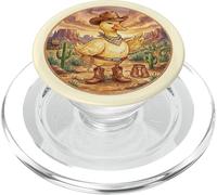 Cowboy Duck Western Desert Graphic Illustration PopSockets PopGrip para MagSafe