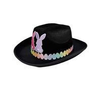 Cowboy Easter Hat, Bunny Ear Western, Non Woven Cute Cowgirl, Kids Costume Headwear, Fun Party Accessory Festival Dress Up Hat for Party Celebration Carnival Birthday Family Gatherings Holiday