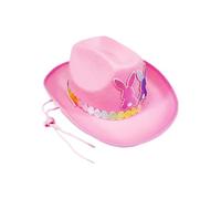 Cowboy Easter Hat, Bunny Ear Western, Non Woven Cute Cowgirl, Kids Costume Headwear, Fun Party Accessory Festival Dress Up Hat for Party Celebration Carnival Birthday Family Gatherings Holiday