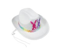Cowboy Easter Hat - No Woven Size | Bunny Ear Western Vaquera, disfraz para niños, , sombrero lindo festival, vestido para carnival de cumpleaños, celebración de vacaciones y familia