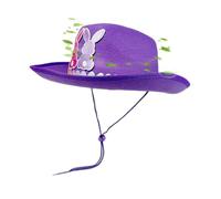 Cowboy Easter Hat With Bunny Ears, Cute Kids Cowgirl Costume Hat, Fun Party Dress Up Accessory For Easter Celebration, Birthday, Carnival, Family Gatherings, Holiday Party Costume For Girls Boys