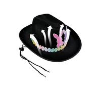 Cowboy Easter Hat With Bunny Ears, Cute Kids Cowgirl Costume Hat, Fun Party Dress Up Accessory For Easter Celebration, Birthday, Carnival, Family Gatherings, Holiday Party Costume For Girls Boys