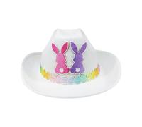 Cowboy Easter Hat With Bunny Ears, Cute Kids Cowgirl Costume Hat, Fun Party Dress Up Accessory For Easter Celebration, Birthday, Carnival, Family Gatherings, Holiday Party Costume For Girls Boys