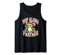 Cowboy Frog On A Mushroom Lindo Cottagecore Hop Along Partner Camiseta sin Mangas