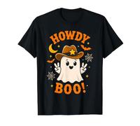 Cowboy Ghost Howdy Boo Halloween Western Hombres Mujeres Camiseta gráfica económica, Hombre, Negro, L