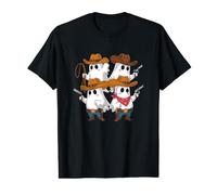 Cowboy Ghost Squad Howdy Funny Halloween Cowgirl Hombres Mujeres Camiseta gráfica económica