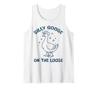 Cowboy Goose Silly On The Loose Funny Animal Hombres Mujeres Niños Camiseta sin Mangas