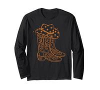 Cowboy Hat Boots Let's Go Girls Western Rodeo Cowgirls Manga Larga