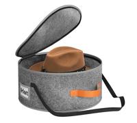 Cowboy Hat Box - Portable Zipper Carry Bag | Cowboy Hat Box For Travel | Large Capacity Foldable Felt Storage Container With Handle Shoulder Strap For Men Women Wardrobe Bedroom Closet Kid Room Access