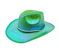 COWBOY HAT | Headwear Neon Glitter Light Up Hats | Brillo en el sombrero de iluminado con batería oscura, sombreros de vestir, accesorios de disfraces de discoteca occidental