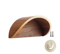 Cowboy Hat Wall Mount Rack | Wood, 13.8x7x8cm, Curved Design | Western Hat Holder For Wall With Screws | Prevents Brim Damage & Maintains Ĥat Shape For Cowboy Hats & Caps