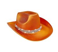 Cowboy Hat - Western Cowgirl Hat | Bling Glitter FIENTA CAPABORA DE COBBOY | Accesorio De Disfraces De Discoteca Para Halloween, Actuación En El Escenario, Juego De Roles, Fiesta, Festival, Tema Occid