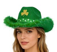 Cowboy Hats Women - Cloth 40x30cm, Green Party Headwear, Shamrock Western Hat | Ligero Breathable Fit, Headpiece Ajustable para Niños, Hombres, Festival, Celebración del País, Reunión de Camioneros