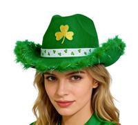 Cowboy Hats Women - Cloth 40x30cm, Green Party Headwear, Shamrock Western Hat | Lightweight Breathable Fit, Adjustable Headpiece For Boys, Men, Festival, Country Celebration, Trucker Gathering, Event