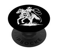 Cowboy & Horse, camiseta gráfica occidental, ropa de Rodeo Rider PopSockets PopGrip Adhesivo