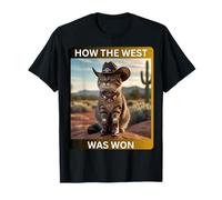 Cowboy Kitty How The West Was Funny Western Cat Tee Camiseta