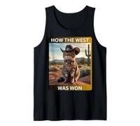 Cowboy Kitty How The West Was Funny Western Cat Tee Camiseta sin Mangas