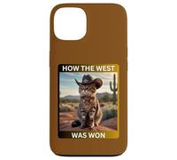 Cowboy Kitty How The West Was Funny Western Cat Tee Carcasa para iPhone 13
