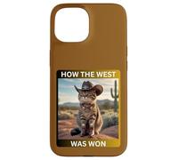 Cowboy Kitty How The West Was Funny Western Cat Tee Carcasa para iPhone 15