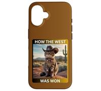 Cowboy Kitty How The West Was Funny Western Cat Tee Carcasa para iPhone 16