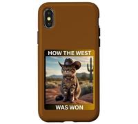 Cowboy Kitty How The West Was Funny Western Cat Tee Carcasa para iPhone X/XS