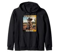 Cowboy Kitty How The West Was Funny Western Cat Tee Sudadera con Capucha