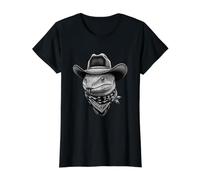 Cowboy Lagarto Lengua Azul Vintage Western Camiseta gráfica económica, Mujer, Negro, M