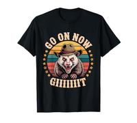 Cowboy Opossum Western Country Possum Go On Now Git Camiseta