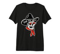 Cowboy Reaper Skull x Give em 'Hell - Flash de Tatuaje Tradicional Camiseta Premium