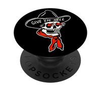 Cowboy Reaper Skull x Give em 'Hell - Flash de Tatuaje Tradicional PopSockets PopGrip Adhesivo