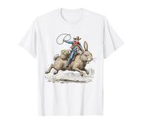 Cowboy Riding Easter Bunny Western Howdy Pascua Divertido Camiseta