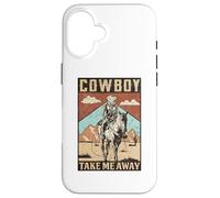 Cowboy Rodeo Texas Take Me Away Western Southwest Theme Carcasa para iPhone 16