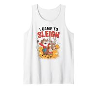 Cowboy Santa Riding Reno Navidad Holiday Camiseta sin Mangas