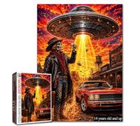Cowboy SkullUFO - Rompecabezas de carreras para adultos, 1000 piezas, bicicletas súper deportivas, deportes de motor, adultos, hombres, papá, marido, familia, actividades educativas, juego nocturno