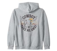 Cowboy Take Me Away Funny Cowgirl Country Western Cow Skull Sudadera con Capucha